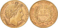 Frankreich 10 Francs Cérès, Paris, Gold, SS+, KM:830 -