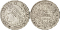 Frankreich 20 Centimes Münze, Cérès, Paris, SS, Silber, KM:758.1 -