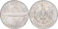 Deutschland 3 Mark Graf Zeppelin, Karlsruhe, Silber, VZ, KM:67 -
