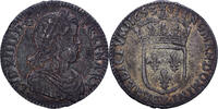 Frankreich 1/12 Ecu à la mèche longue Louis XIV, Bordeaux, Silber -