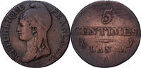 Frankreich 5 Centimes Directoire, Paris, Kupfer, S, Gadoury:124 -