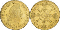 Frankreich Double Louis d'or aux 4 L Louis XIV, Rennes, réformé, Gold -