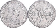 Frankreich 1/2 écu aux 8L, 2e type Louis XIV, Rennes, Silber, VZ -