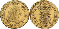 Spanien 1/2 Escudo 1757 Madrid Ferdinand VI, Madrid, Gold, SS, KM:378