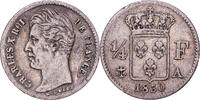 Frankreich 1/4 Franc Charles X, Paris, Silber, SS, Le Franc:F.164 -