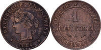 Frankreich 1 Centime Cérès, Paris, Bronze, SS, Gadoury:88 -