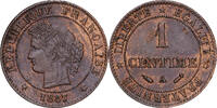 Frankreich 1 Centime Cérès, Paris, Bronze, SS, Gadoury:88 -