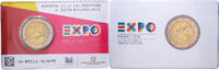 Italien 2 Euro Expo Milano, Rome, Bi-Metallic, STGL, KM:380 -