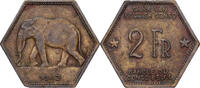Belgisch-Kongo 2 Francs Philadelphia, Messing, SS, KM:25 -