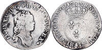 Frankreich 1/10 Écu vertugadin Louis XV, Paris, réformé, Silber, S -
