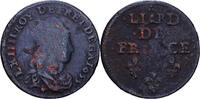 Frankreich Liard de France Louis XIV, Kupfer, SGE+, Gadoury:80 -