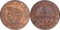 Frankreich 1 Centime Cérès, Paris, Bronze, SS, Gadoury:88 -