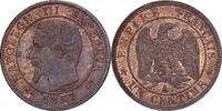 Frankreich 1 Centime Napoleon III, Paris, Bronze, SS+, Gadoury:86 -
