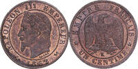 Frankreich 1 Centime Napoleon III, Bordeaux, Bronze, SS+, Gadoury:87 -