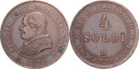 Papal States 4 Soldi, 20 Centesimi Pius IX, Rome, Kupfer, SS+, KM:1374 -