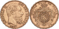 Belgien 20 Francs, 20 Frank 1877 Brussels Leopold II, Brussels, Gold, SS+, KM:37