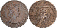 Jersey 1/12 Shilling Elizabeth II, Undated (1954), Bronze, SS, KM:20 -