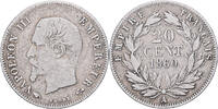 Frankreich 20 Centimes Napoleon III, Paris, Silber, S+, Gadoury:305 -