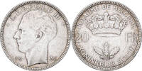 Belgien 20 Francs, 20 Frank 1935 Leopold III, Brussels, Silber, SS, KM:105