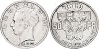 Belgien 50 Francs, 50 Frank 1940 Brussels Leopold III, Brussels, Silber, SS, KM:122.1