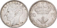 Belgien 20 Francs, 20 Frank 1935 Brussels Leopold III, Brussels, Silber, SS+, KM:105