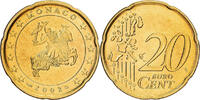 Monaco 20 Euro Cent Rainier III, Paris, Messing, STGL, Gadoury:MC176 -