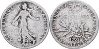 Frankreich 50 Centimes Semeuse, Paris, Silber, S, Gadoury:420, KM:854 -