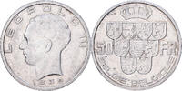 Belgien 50 Francs, 50 Frank 1939 Brussels Leopold III, Brussels, Silber, SS+, KM:122.1