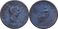 Großbritannien 1/2 Penny George III, Kupfer, S, KM:662 -