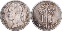 Belgisch-Kongo Franc Albert I, Kupfer-Nickel, SS, KM:20 -