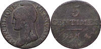 Frankreich 5 Centimes Dupré, Paris, Bronze, S, Gadoury:124 -