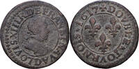 Frankreich Double Tournois Louis XIII, Double tournois, buste enfantin -