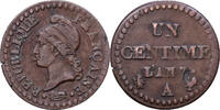Frankreich Centime Dupré, Paris, Bronze, S+, Gadoury:76 -