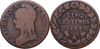 Frankreich 5 Centimes Dupré, Paris, Bronze, S, Gadoury:126 -