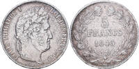 Frankreich 5 Francs Louis Philippe I, Strasbourg, Silber, SS -