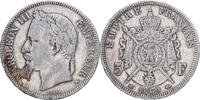 Frankreich 5 Francs Napoleon III, Strasbourg, Silber, S+, Gadoury:739 -