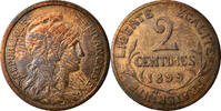 Frankreich 2 Centimes Münze, Dupuis, Paris, SS, Bronze, KM:841 -