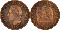 Frankreich 5 Centimes Münze, Napoleon III, Napoléon III, Marseille, S -