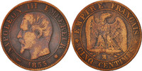 Frankreich 5 Centimes Münze, Napoleon III, Napoléon III, Marseille, S -
