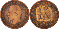 Frankreich 5 Centimes Münze, Napoleon III, Napoléon III, Rouen, SGE+ -