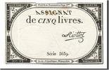 Frankreich 5 Livres Geldschein, Riottot, SS, KM:A76, Lafaurie:171 -