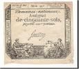 Frankreich 50 Sols Geldschein, Saussay, VZ+, KM:A70b, Lafaurie:167 -