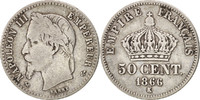 Frankreich 50 Centimes Münze, Napoleon III, Napoléon III, Bordeaux, S -
