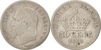 Frankreich 50 Centimes Münze, Napoleon III, Napoléon III, Strasbourg -