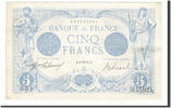 Frankreich 5 Francs Geldschein, 5 F 1912-1917 ''Bleu'', 1917-01-15, VZ+ -
