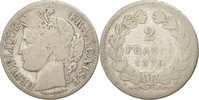 Frankreich 2 Francs Münze, Cérès, Bordeaux, SGE, Silber, KM:816.2 -