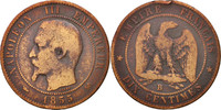 Frankreich 10 Centimes Münze, Napoleon III, Napoléon III, Rouen, SGE -