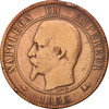 Frankreich 10 Centimes Münze, Napoleon III, Napoléon III, Lyon, SGE+ -