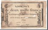 Frankreich 2000 Francs Geldschein, 1795-01-07, S, KM:A81, Lafaurie:176 -