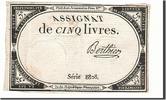 Frankreich 5 Livres Geldschein, Berthier, 1793-10-31, SS, KM:A76 -